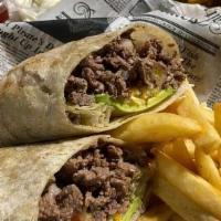 Meat Burrito With Fries · Carne Asada, Pastor, Carnitas, or Adobada meat filled with rice, beans, sour cream, and Mexi...