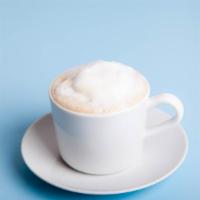 Cappuccino · An espresso-based coffee prepared with steam milk foam.