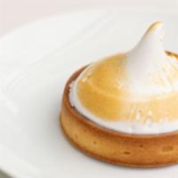 Lemon Meringue Tart · Our pate sable with homemade lemon curd and toasted meringue.