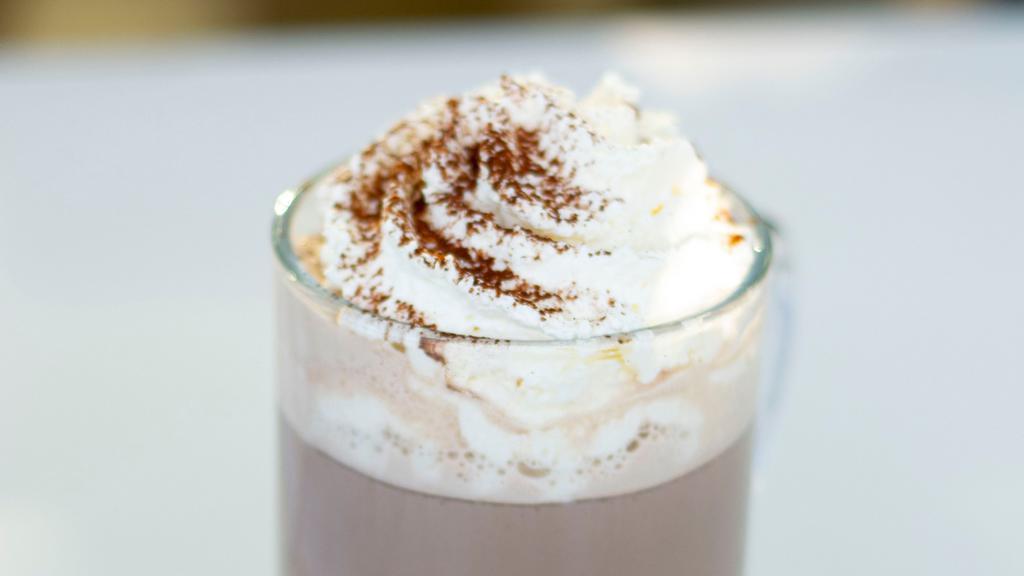 Belgian Hot Cocoa · Features our housemade Belgian chocolate sauce + steamed whole milk