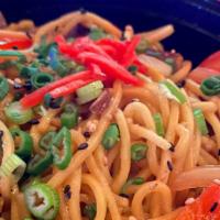 Yoshisoba Noodles  (V) · Sauteed vegetables and yakisoba noodles in garlic tamari sauce. Vegan.
ADD CHICKEN +2
ADD P...