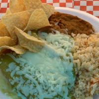 Tamales · A TAMAL OF CHOICE WITH RICE AND BEANS AND CHIPS,CHOICE OF GREEN SOUCE OR HOT RED SAUCE 
OR S...