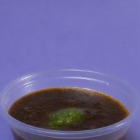 Extra Brown Chutney · Delicious tamarind chutney that's sweet, tangy & slightly spicy.
Vegan, nut free, gluten free.