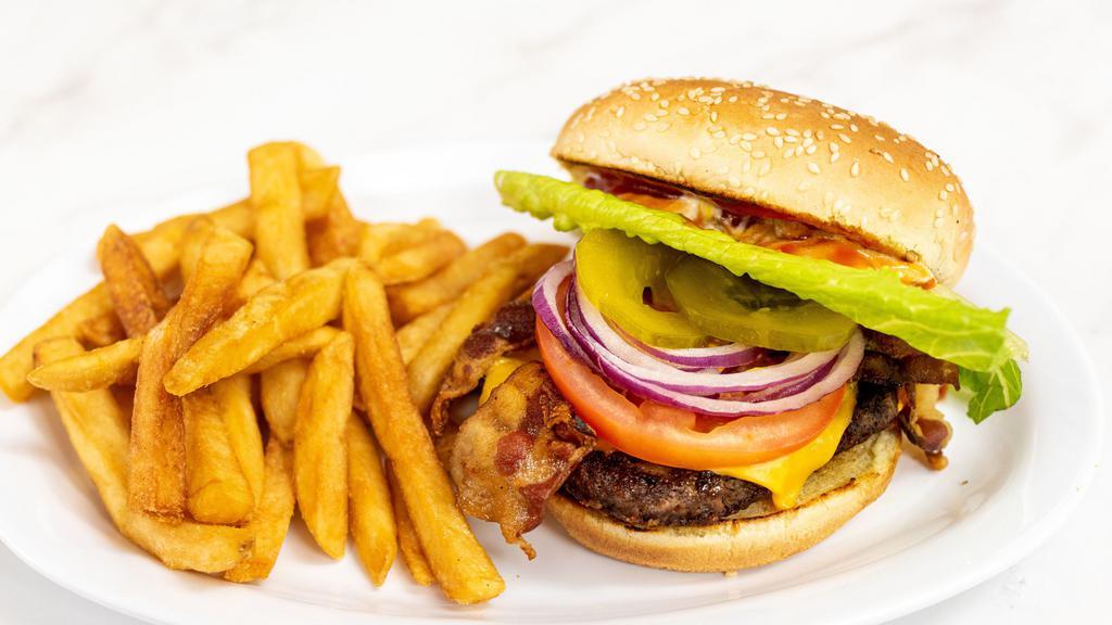 Build Your Own Burger · 100% angus beef. sauces: mayo mustard ketchup spicy mayo bbq teriyaki. veggies: lettuce red onion tomato pickle. cheese: american mozzarella or yellow chadar.