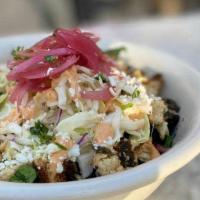 Coliflor Bowl · Chimichurri roasted cauliflower, cabbage, pickled onions, chipotle aioli, cotija, cilantro, ...