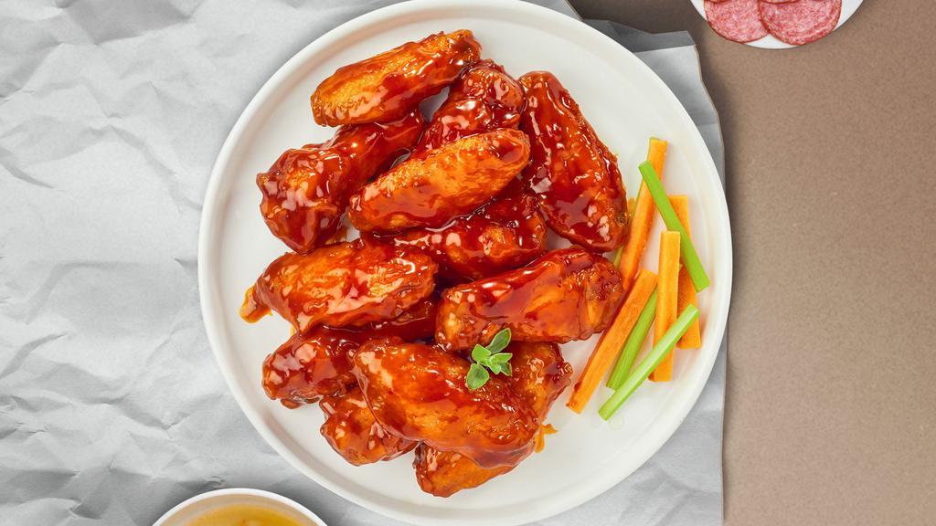 Ride The Buffalo Wings (Boneless) · Boneless breaded naked fresh chicken wings, fried until golden brown, and tossed in buffalo sauce. Served with a side of ranch or bleu cheese.