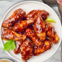 Bring Home The Bbq Wings (Boneless) · Boneless breaded fresh chicken wings, fried until golden brown, and tossed in barbecue sauce...