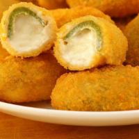 Jalapeño Poppers · 5- Jalapeño Poppers filled w/cream cheese.
