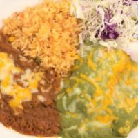 Chicken Enchiladas With Green Sauce Special · Seasoned chicken rolled inside a corn tortilla and smothered with our own green enchilada sa...