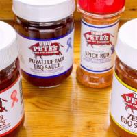 Jars Of Bbq Sauce & Rub · BBQ Pete's Retail Jars