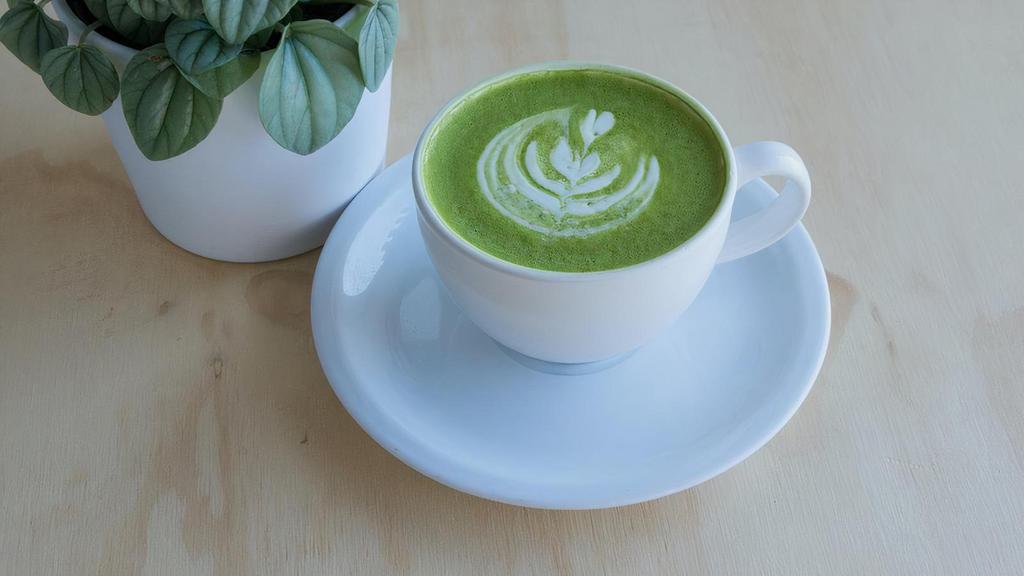 Matcha Latte (Hot) · Organic Matcha Tea Powder whisked into a paste and combined with steamed Milk of choice. Make it sweet with Honey or Agave!