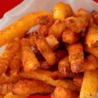 Fries · Chef's brined, twice fried and seasoned fries.