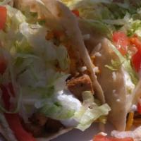 Grilled Chicken Breast Taco · Cheese, lettuce, tomato and sour cream.