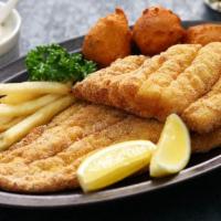 Catfish Platter · Marinated Buttermilk Catfish that is lightly breaded in our Cajun style breading and fried t...