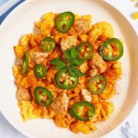 Southern Spicy Chicken Mac · Spicy roasted chicken, chipotle cheese sauce, and jalapeños cooked in a blend of creamy chee...