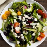 Italian Salad · Mix greens, cherry tomato, onions, cucumber, and Italian dressing.