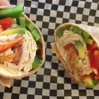 Los Angeles Wrap · Classic oven roasted turkey, swiss cheese, red, and green bell pepper, tomato, alfalfa sprou...