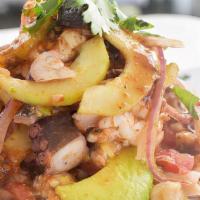 Tostadas El Malecón (Malecon Tostadas) · Consuming raw or undercooked meats, poetry seafood, shellfish, or eggs may increase your ris...