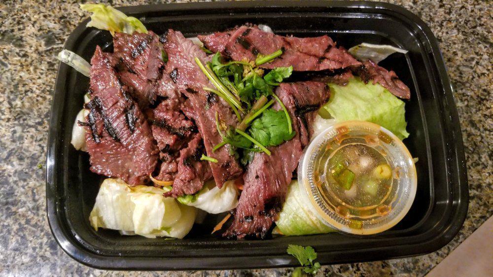 Heavenly Beef · Grill beef marinated in house special sauce.
 Served with our special dipping sauce.
Does not come with rice. (We do not offer extra meat for Heavenly Beef. Any extra meat will be charged additional standard amount.)