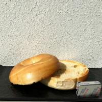 Plain Bagel · Plain toasted bagel served with butter. Add cream cheese for $0.75 each