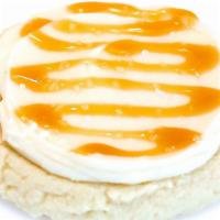 Salted Caramel Sugar Cookie · Vanilla icing, caramel and salt.