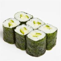 Cucumber Maki · Cucumber with sushi rice wrapped in nori.