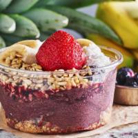 Açai Bowl  (Cal 420) · Açai, fruits of the season, mixed nuts, granola, and coconut