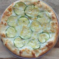 Pizza Di Pina · Olive oil, zucchini, fontina and mozzarella.