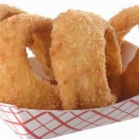 Onion Rings · We take the biggest onion we can find, cut it half and then hand bread them in our stores ev...