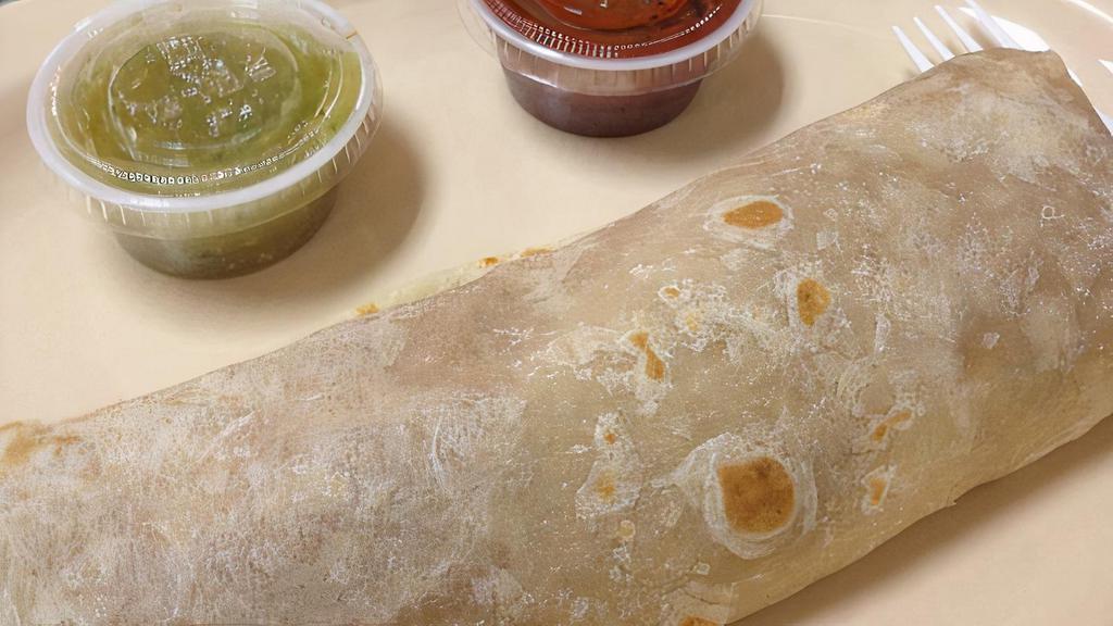 Bean & Cheese Burrito · Our bean burrito is made with beans and cheese only.