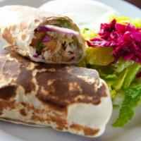 Chicken Shawarma · Marinated chicken breast grilled and wrapped in 12