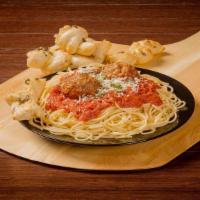 Spaghetti With Meatballs (Regular) · All Pasta served with Garlic Knots