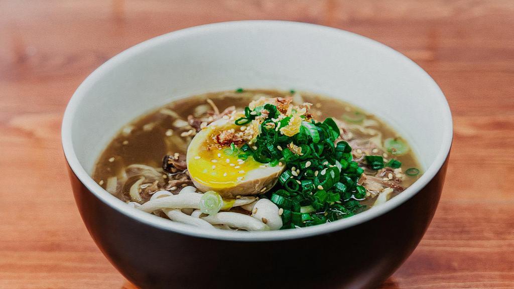 Fn Ramen · Sonoran wheat house noodles, chicken, and pork shoyu broth, pork chashu, soft egg, enoki, green onions, FN sauce, sesame, crispy onions.
Consuming raw or undercooked meats, poultry, seafood, shellfish, or eggs may increase your risk of foodborne illness.