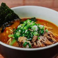 Spicy Miso · Red spicy miso, chicken and pork broth, chashu, baby bok choy, shiitake, menma, green onions...