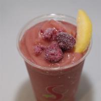 Heartful Peach · 22 oz. smoothie with peach, raspberry, apple juice, and cranberry juice.