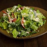 Vegan Caesar Salad · Romaine Lettuce, Tomato, Red Onion, Hominy, Vegan Caesar Dressing