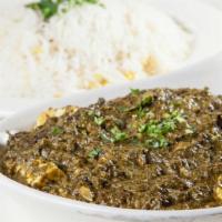 Palak Masala (Saag) · Cream of spinach simmered with onions and spices.