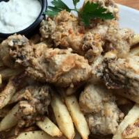 Willapa Bay Fried Oysters & Mashed Potatoes · Fresh Willapa x-small oysters seasoned w/ our own spice blend, hand breaded & fried golden. ...