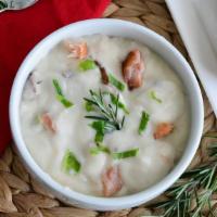 Applewood Smoked Salmon Chowder · Applewood smoked salmon in a traditional New England cream chowder is now a Traditional Oreg...