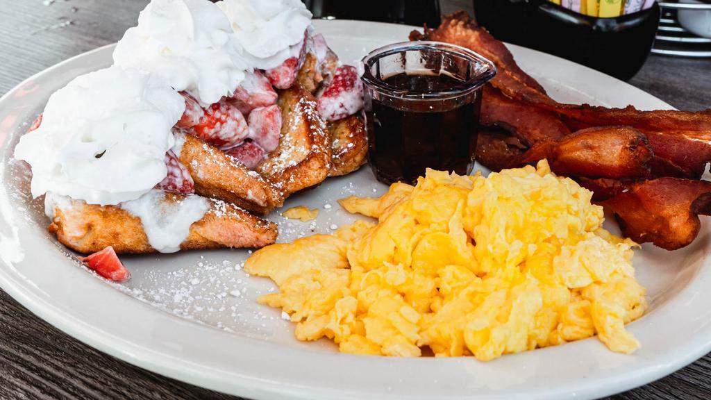 French Toast Combo · Thick French toast bread dipped in our fresh egg batter & grilled golden brown.