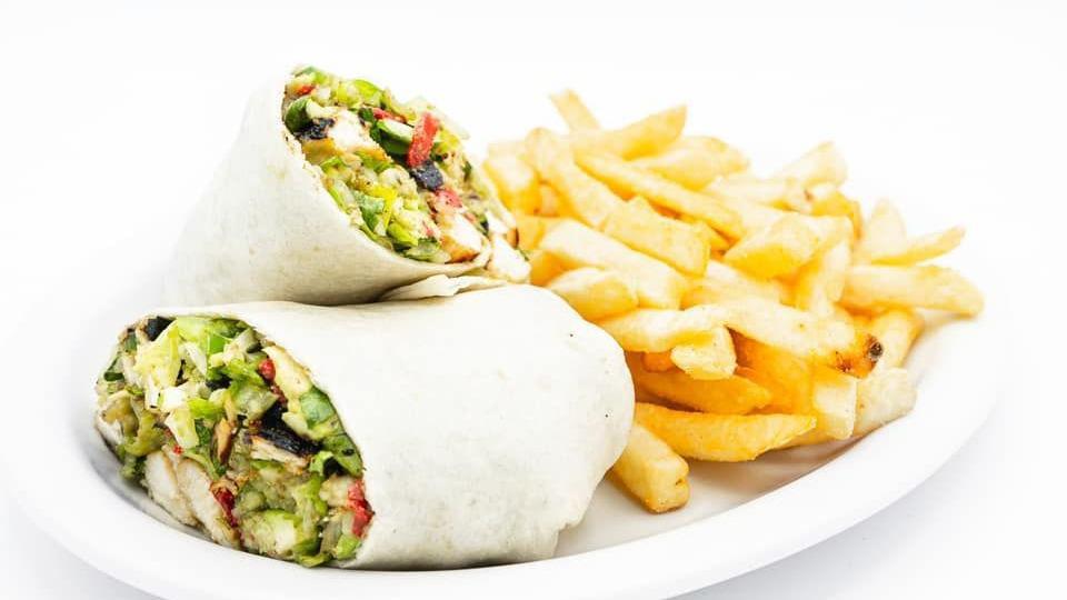 Veggie Burrito · Egg whites, bell peppers, onions, spinach, mushrooms, tomatoes & re-fried beans wrapped in a warm flour tortilla. Served with sour cream & salsa.