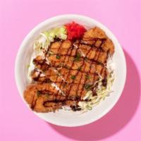 Chicken Katsu Rice Bowl · Crispy fried chicken katsu with sauce and your choice of white or brown rice