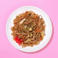 Yakisoba Noodles · Stir fried buckwheat noodles with your choice of protein