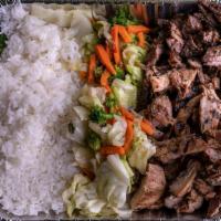 Family Platters · Choice of meat and choice of white rice, brown rice or noodles and choice of vegetables or s...