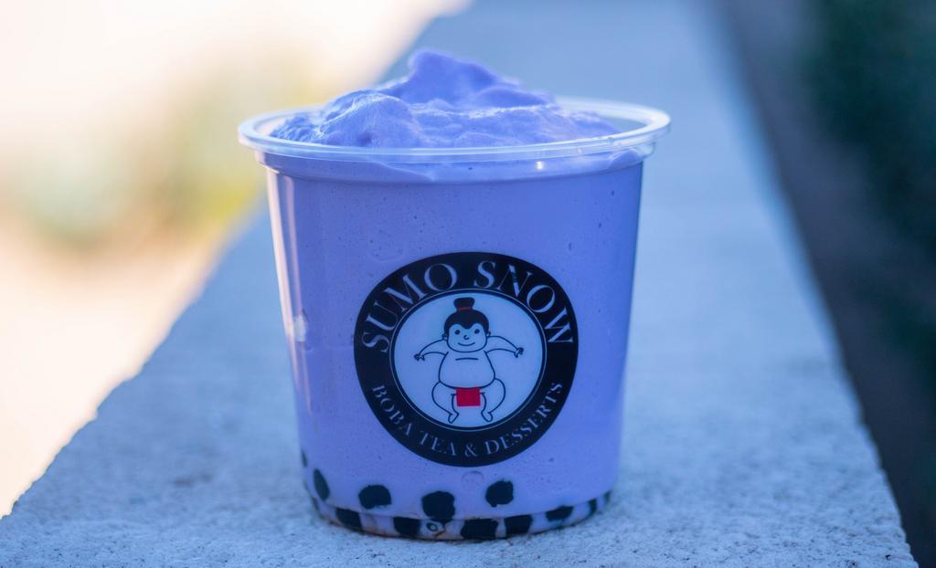Taro Smoothie · Blend with fresh Taro Yam. It taste like vanilla with a nutty flavor of pistachio. One of our best selling smoothie.