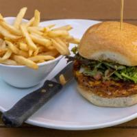 Arcadia Veggie Burger · Guacamole, spring mix, pico de gallo, O.H.S.O. sauce.