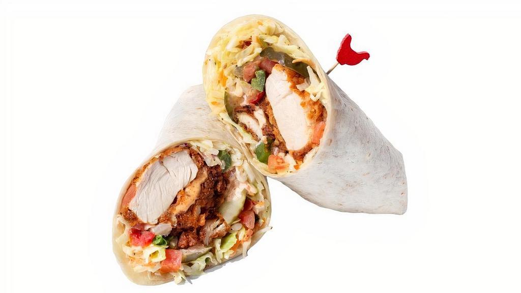 Wrapped Hen Original · Nashville Hot Chicken 6oz , house made coleslaw, pico de gallo, pickles, and cheese wrapped into a delicious flour tortilla, and topped with our spicy Cluck sauce.