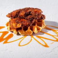 Chicken And Waffles · Clucks version of Chicken and Waffles.  We start with a sweet waffle and add two 3oz  all na...