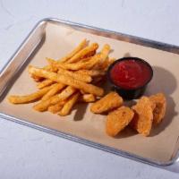 Mac N Cheese Wedges · Four Mac n Cheese wedges deep fired to a perfect golden brown.  A small side of fries is inc...