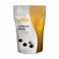 Chocolate Espresso Bean Goodie Bags · Crunchy whole roasted espresso beans covered in milk, dark, and white chocolate.